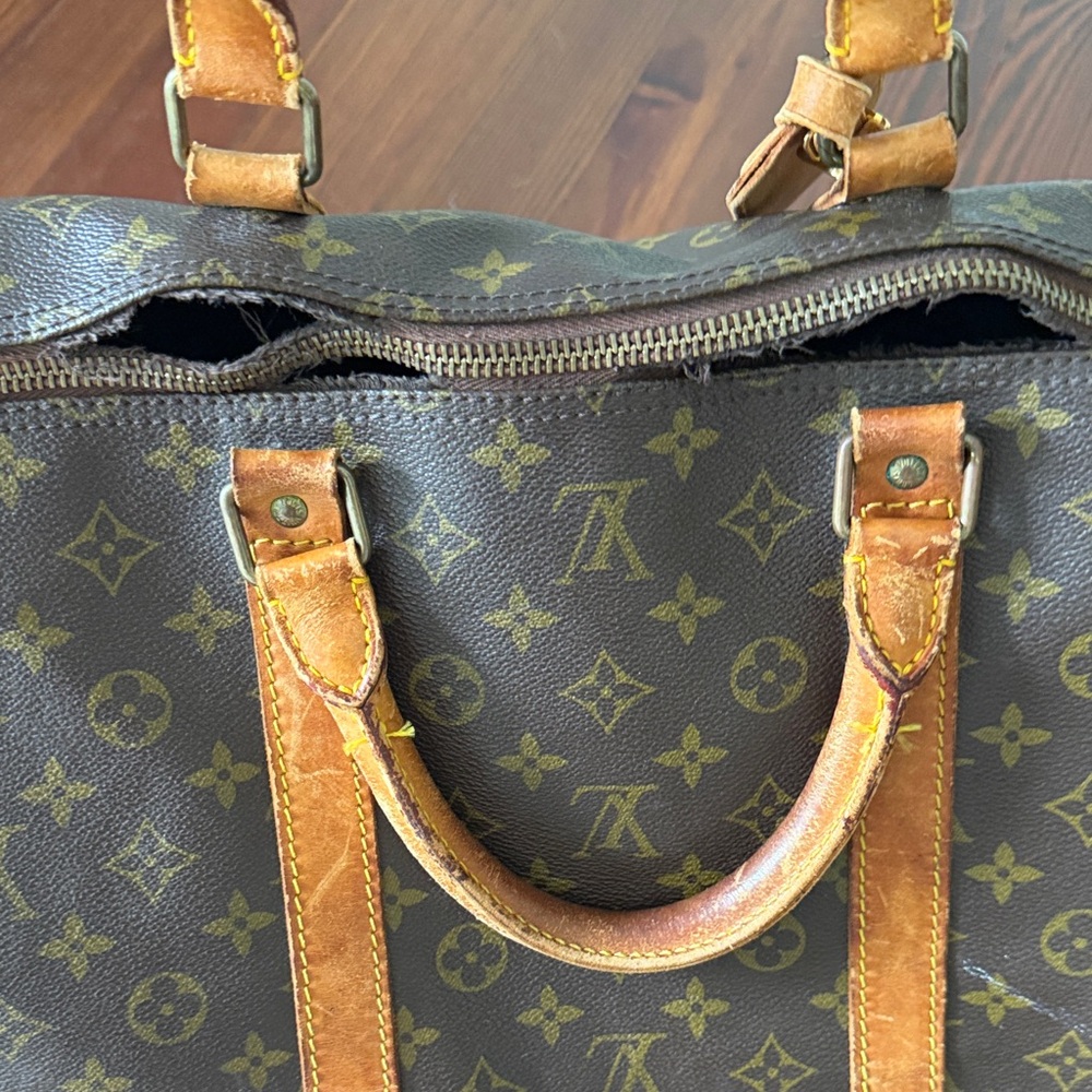 Genuine vintage Louis Vuitton Monogram duffle Bag with Tan Leather Trim - Picture 5 of 6